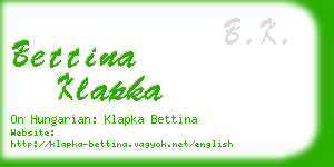 bettina klapka business card